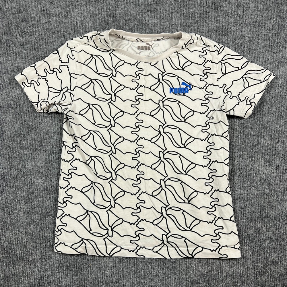 Puma Power Pack Aop Big T Shirt Kids 7 Black White All Over Print Regular Fit